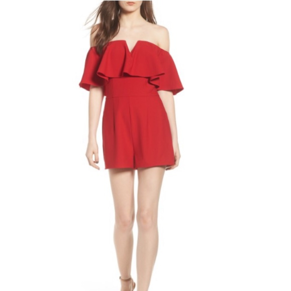 Leith Strapless Flounce Romper NWOT